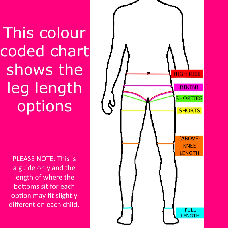 Swimwear bottoms styles example chart