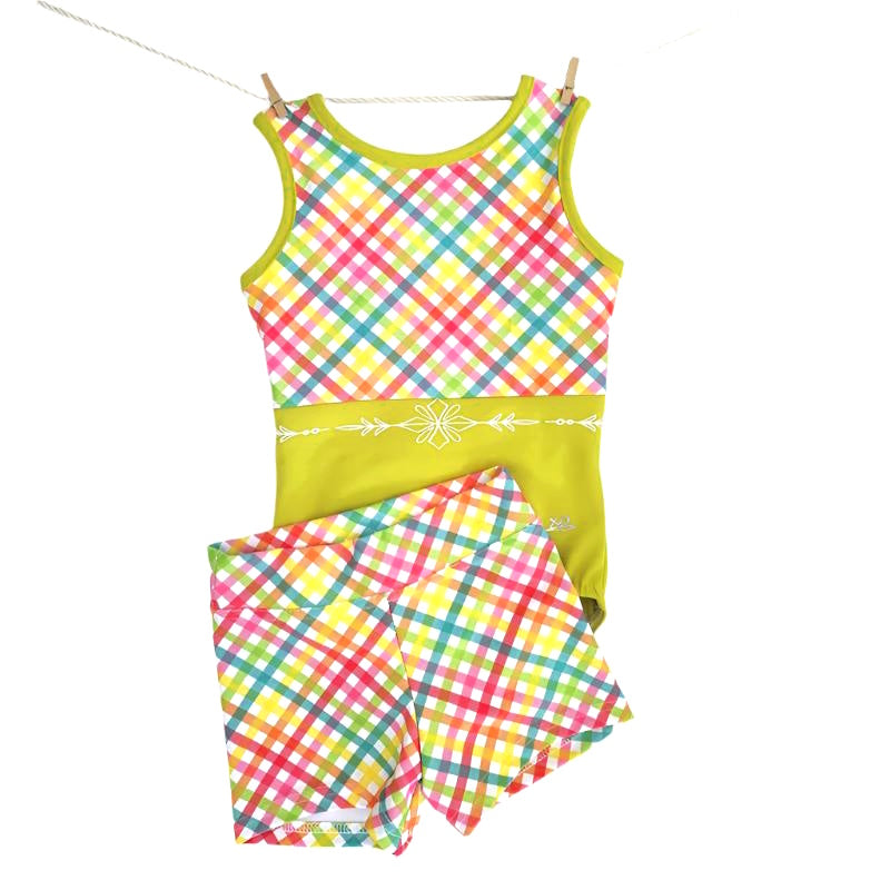 CHECK IT OUT LEOTARD & SHORTS SET