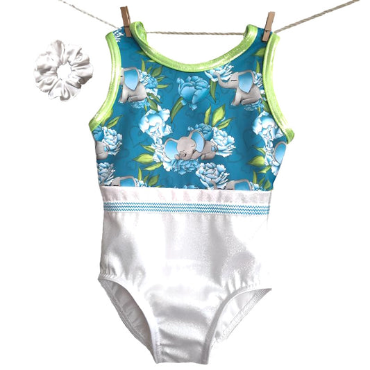 FLORAL ELEPHANTS LEOTARD - SIZE 6