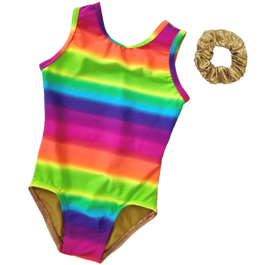 GOLD RAINBOW LEOTARD - SIZE 7