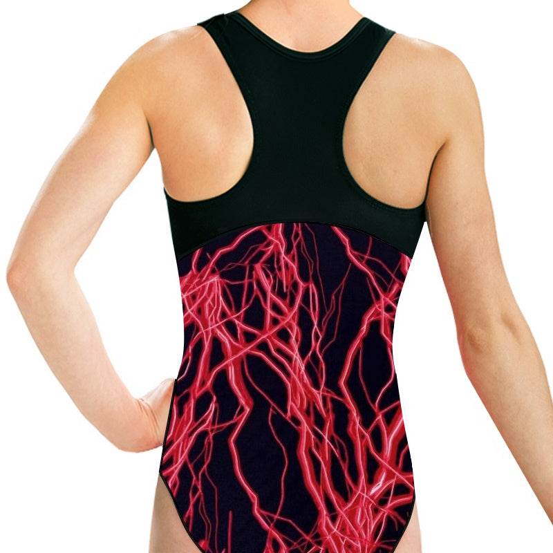 RED LIGHTNING RACERBACK LEOTARD