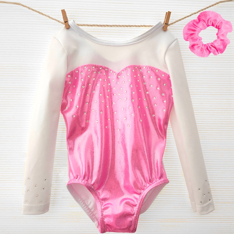 BUBBLEGUM SWEETHEART LONG SLEEVE LEOTARD - SIZE 4