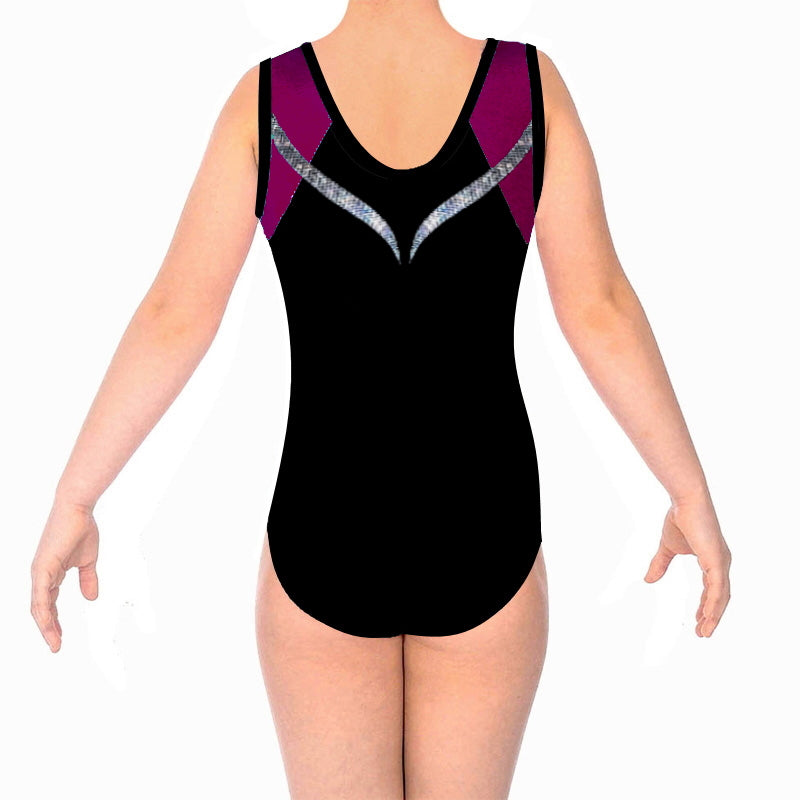 LILY LEOTARD & SHORTS - BERRY & SILVER