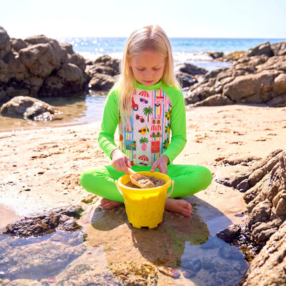 AMALFI LONG SLEEVE RASHIE SET with a choice of Fluro colours & bottoms