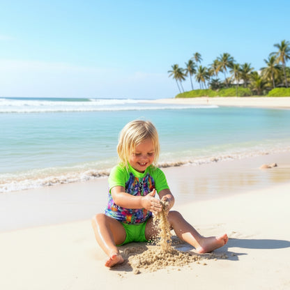 ARUBA SHORT SLEEVE RASHIE SET with a choice of Fluro colours & bottoms