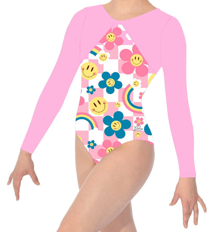 BE HAPPY LONG SLEEVE LEOTARD