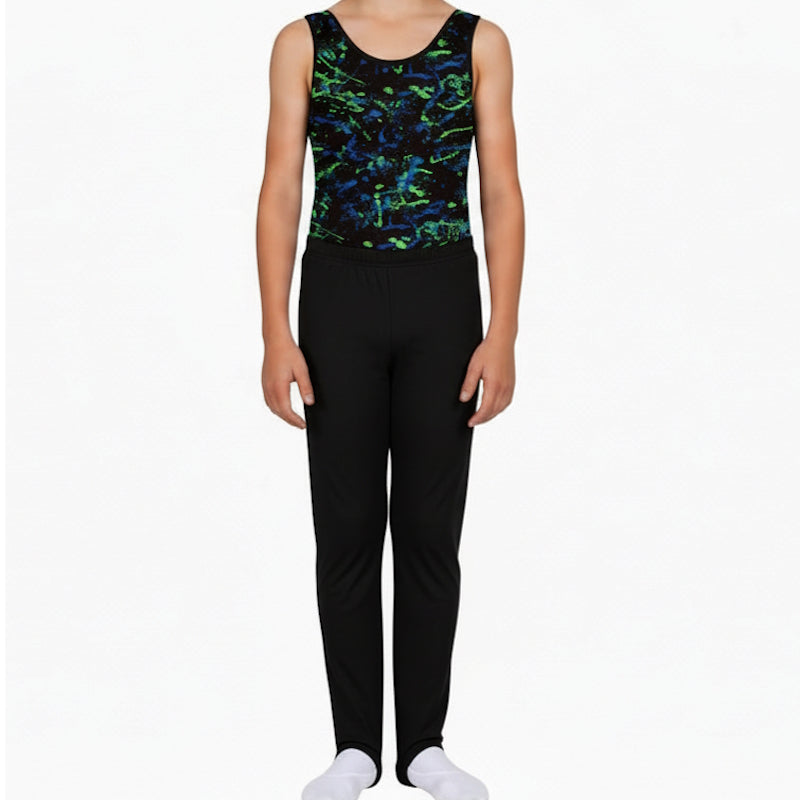 BOYS BLACK STIRRUP PANTS - LONGS