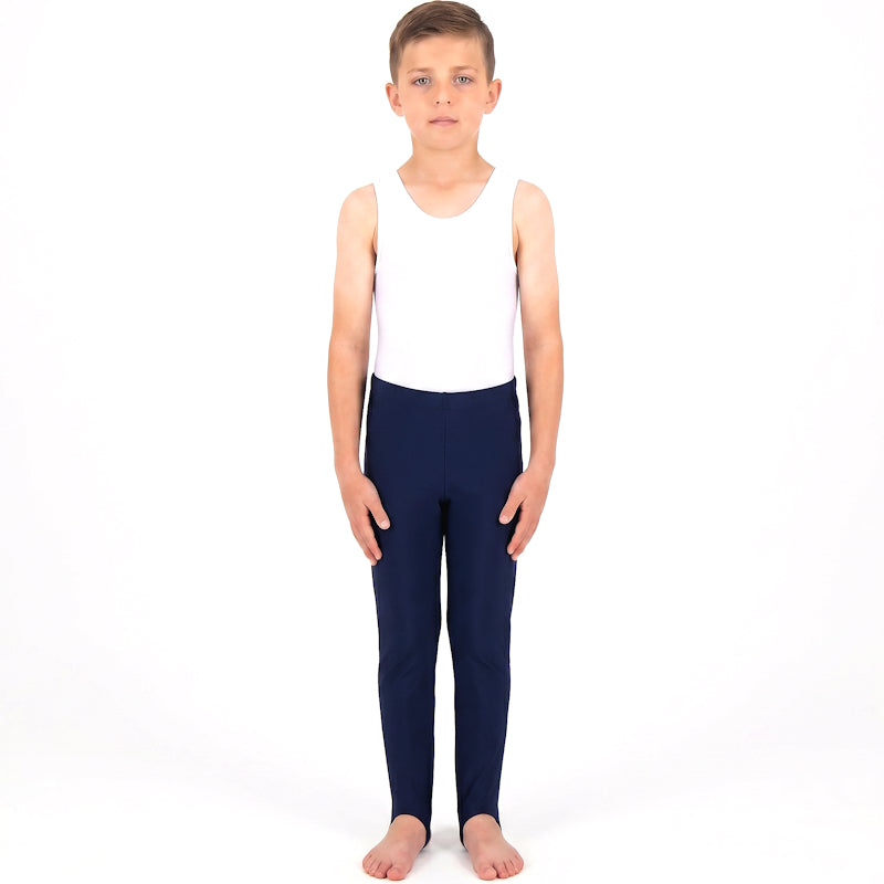 BOYS NAVY STIRRUP PANTS - LONGS