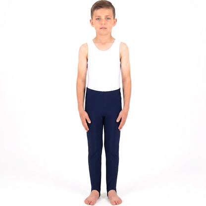 BOYS NAVY STIRRUP PANTS - LONGS