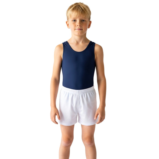 BOYS WHITE GYM SHORTS