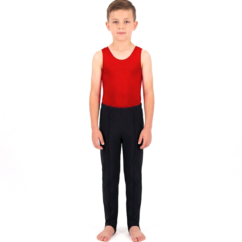 BOYS BLACK STIRRUP PANTS - LONGS