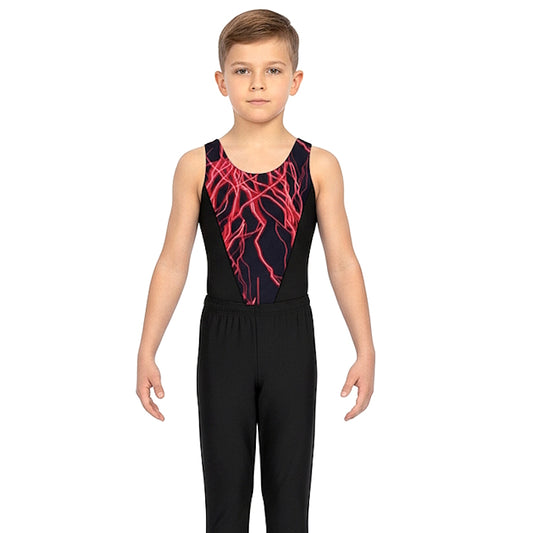 BOYS V FRONT RED LIGHTNING BIKETARD or LEOTARD
