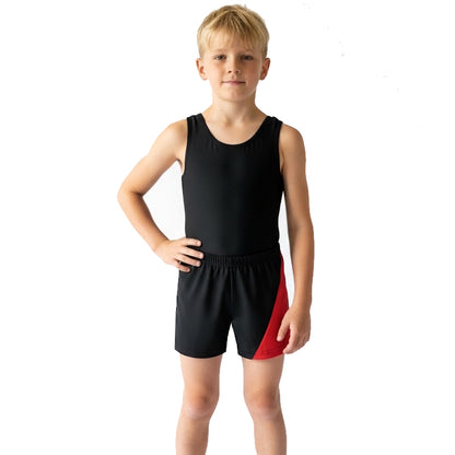 BOYS RED PANEL SHORTS