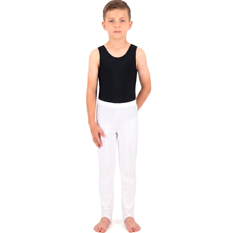 BOYS WHITE STIRRUP PANTS - LONGS