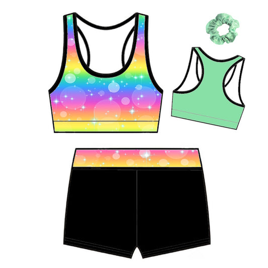 BUBBLES CROP & SHORTS SET