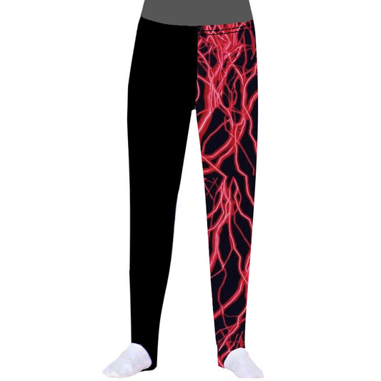 BOYS PANTS - LONGS - BLACK & RED LIGHTNING