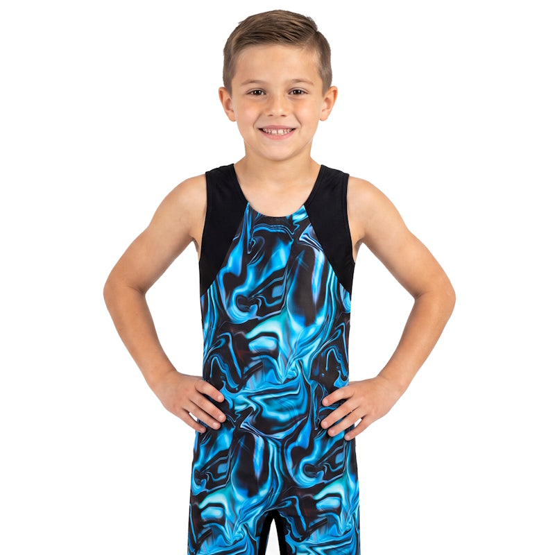 BOYS BLACK ECHO BIKETARD or LEOTARD