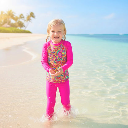 CALYPSO LONG SLEEVE RASHIE SET with a Choice of Bottoms
