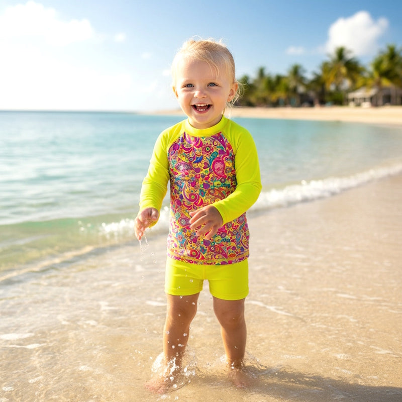 CALYPSO LONG SLEEVE RASHIE SET with a Choice of Bottoms
