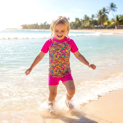 CALYPSO SHORT SLEEVE RASHIE SET with a Choice of Bottoms
