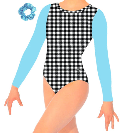 CAPRI CHECKS LONG SLEEVE LEOTARD