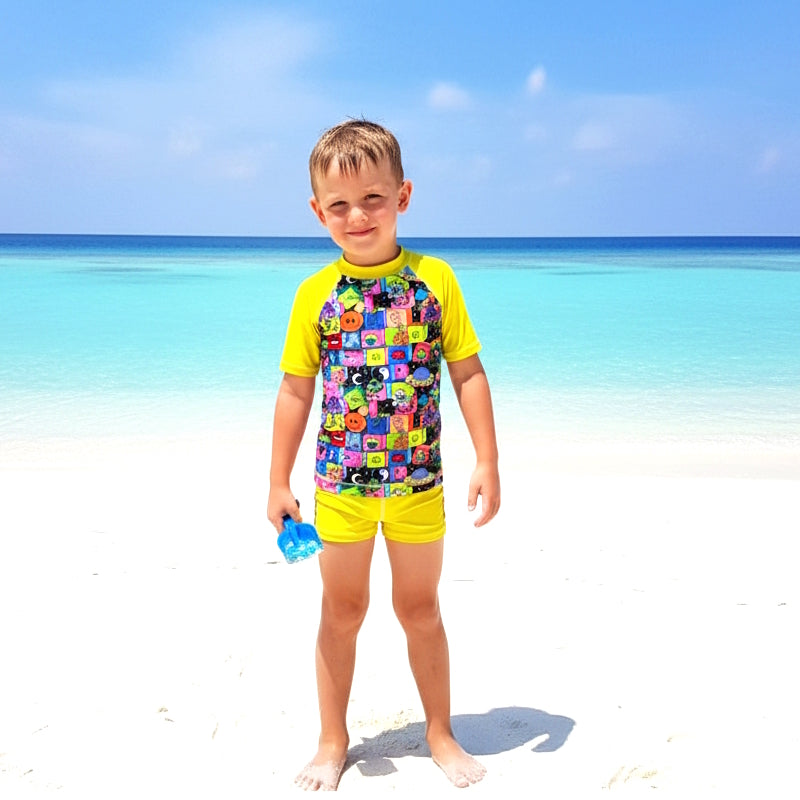 BAHAMAS SHORT SLEEVE RASHIE SET with a choice of bottoms