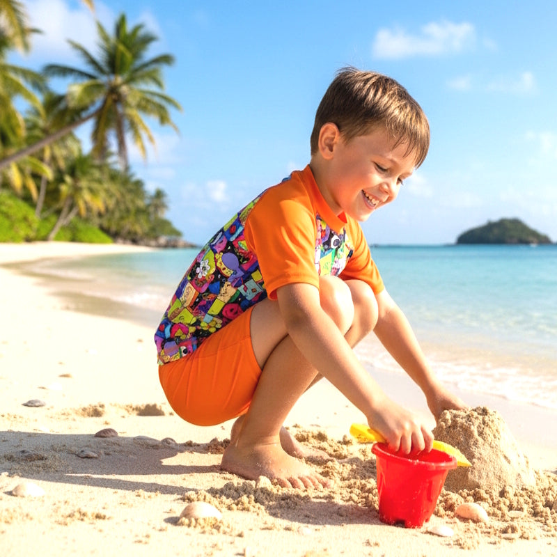 BAHAMAS SHORT SLEEVE RASHIE SET with a choice of bottoms