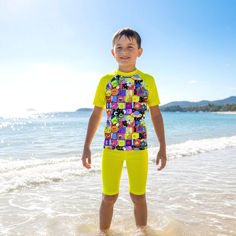 BAHAMAS SHORT SLEEVE RASHIE SET with a choice of bottoms