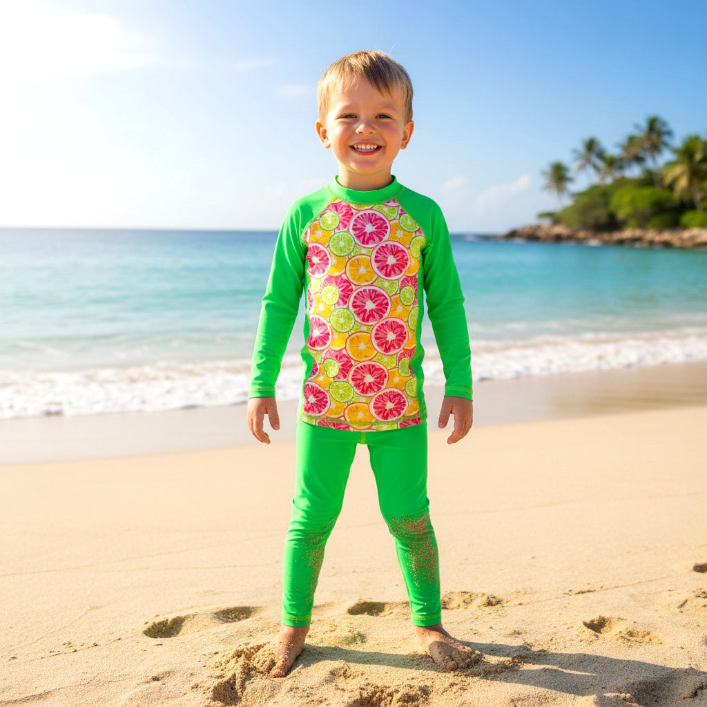 fluro rashie swim set