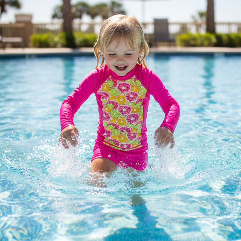 fluro rashie swim set