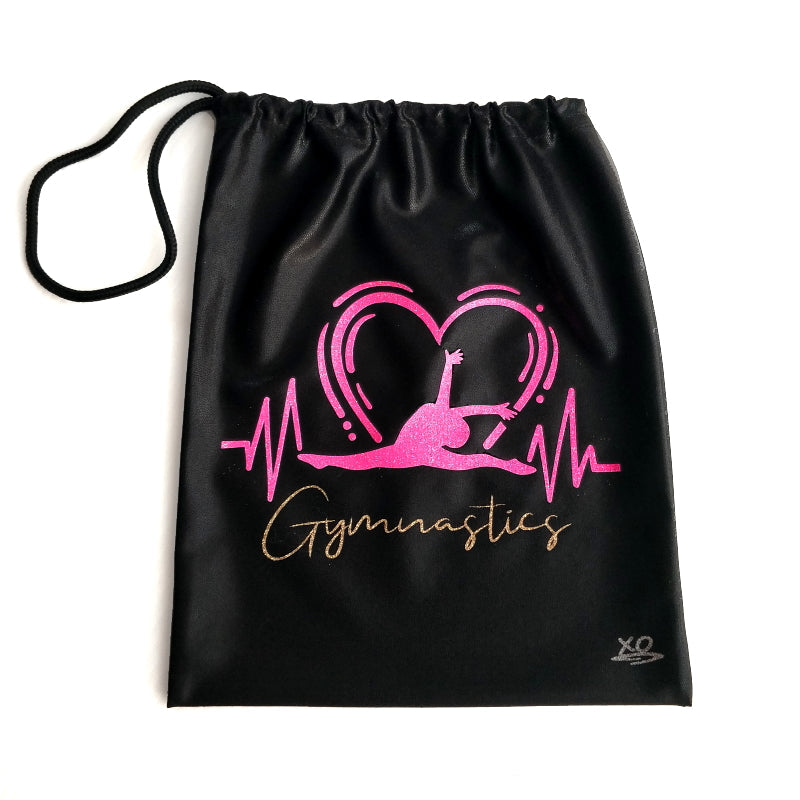 "GYMNASTICS" TEXT HEARTBEAT BAG