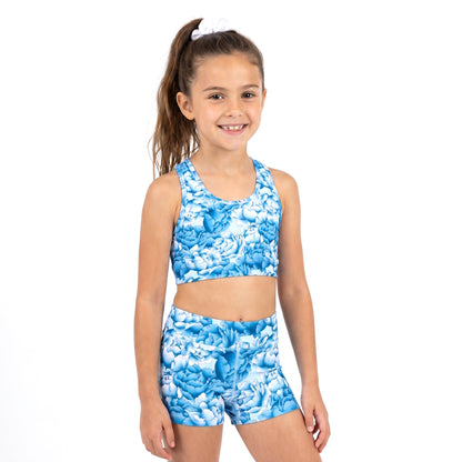 FANCY FLORAL CROP & SHORTS SET