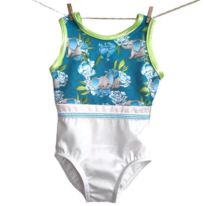 FLORAL ELEPHANTS LEOTARD - SIZE 6