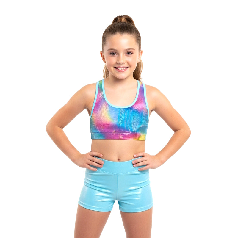 FLOSSY BLUE CROP & SHORTS SET