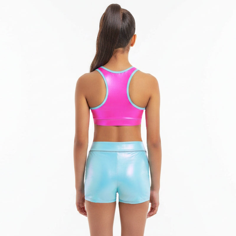 FLOSSY BLUE CROP & SHORTS SET