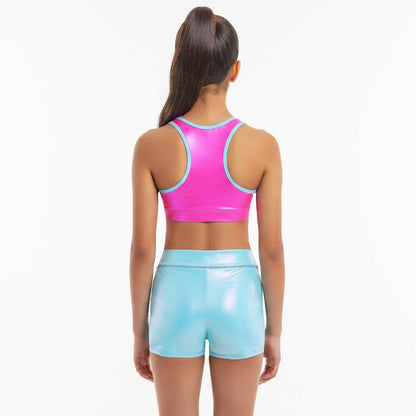 FLOSSY BLUE CROP & SHORTS SET