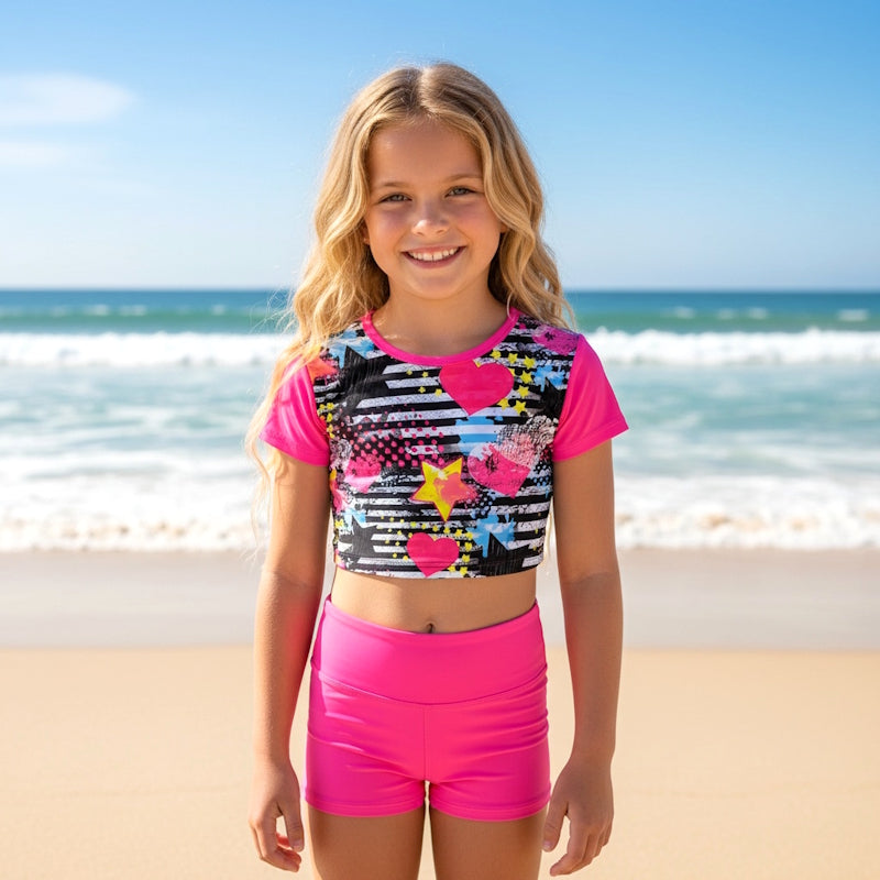 IBIZA CROP TOP and SHORTS SWIM SET