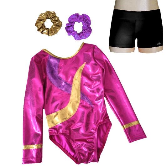 KELLY LONG SLEEVE LEOTARD & SHORTS SET