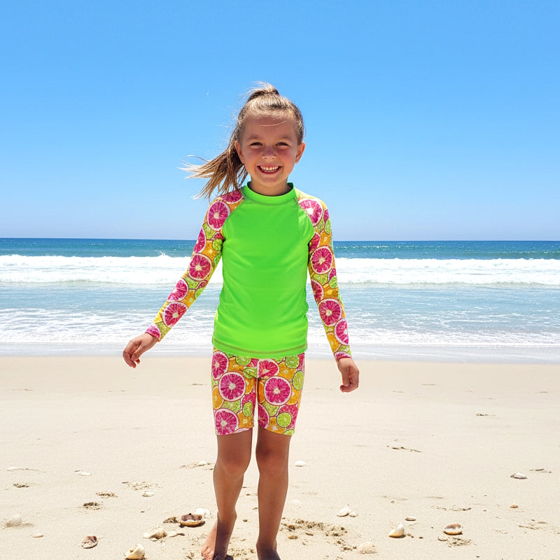 CITRUS LONG SLEEVE RASHIE SET with a choice of bottoms