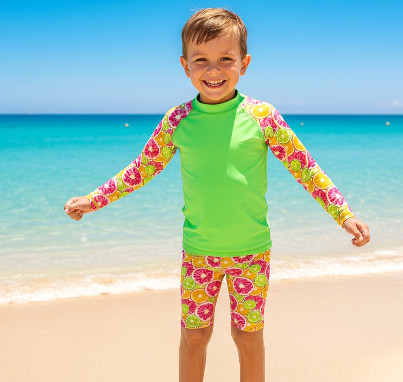 CITRUS LONG SLEEVE RASHIE SET with a choice of bottoms