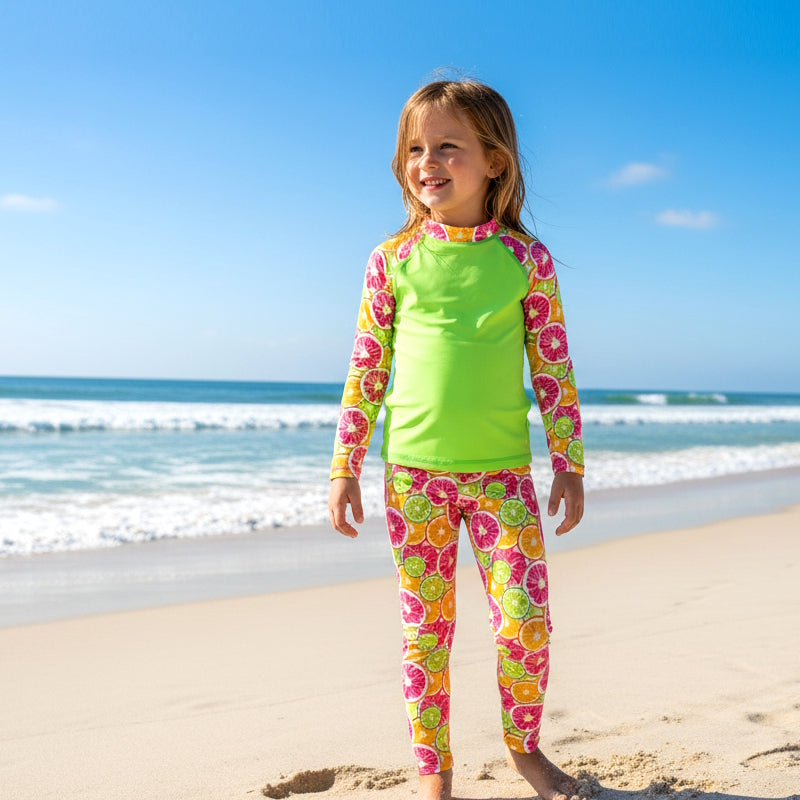 CITRUS LONG SLEEVE RASHIE SET with a choice of bottoms