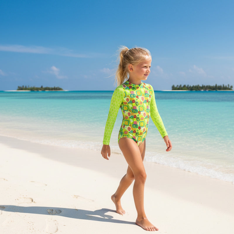 MEDITERRANEAN LONG SLEEVE ONE PIECE