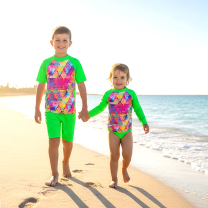 BONDI SHORT SLEEVE RASHIE SET with a choice of bottoms