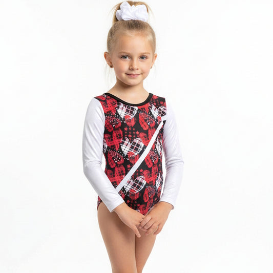 Hearts long sleeve gymnastics leotard