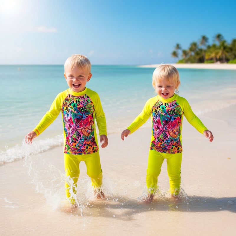 MIAMI FULL LENGTH RASHIE SET with a choice of Fluro colours