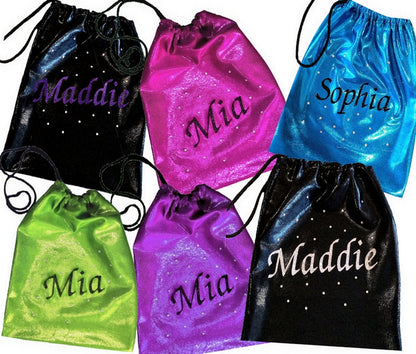 PERSONALISED BAGS with CRYSTALS - ALL COLOURS