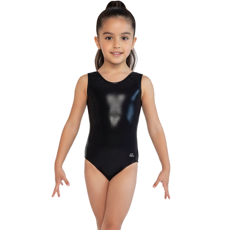 Plain black gymnastics leotard