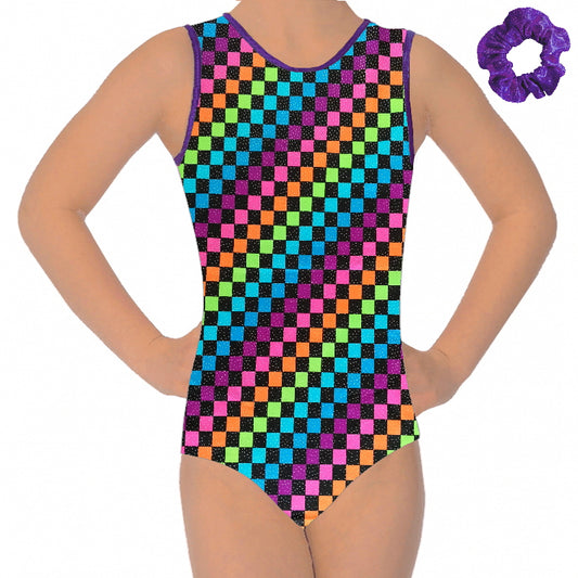 PURPLE CHECKERS LEOTARD