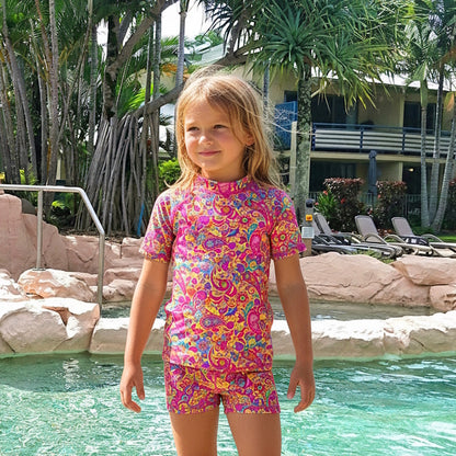 CALYPSO LONG OR SHORT SLEEVE RASHIE & SHORTS SET