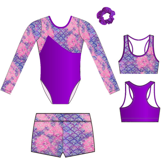 RADIANCE LONG SLEEVE LEOTARD, SHORTS and CROP BUNDLE